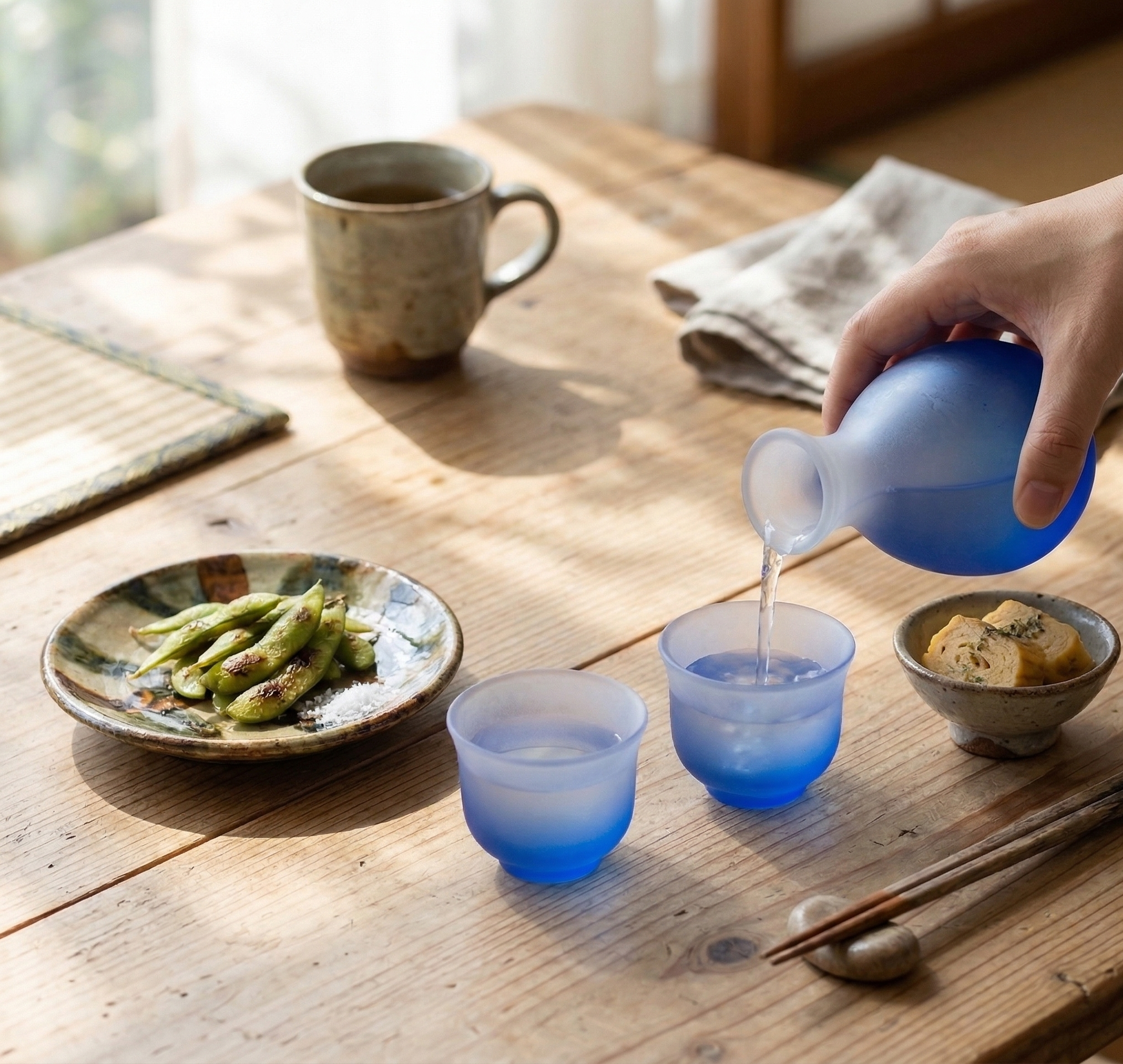 廣田硝子吹雪系列酒器套組(粉色/藍色)