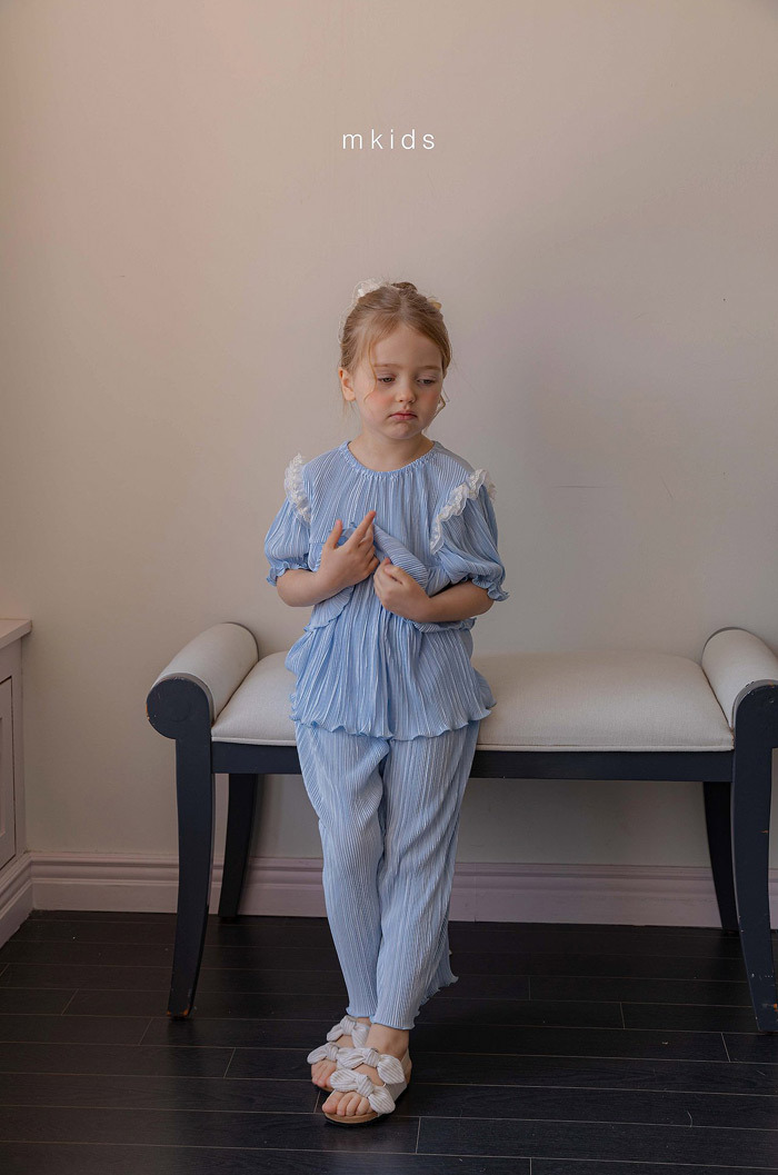 正韓夏mkids 兩色光澤墜墜感套裝