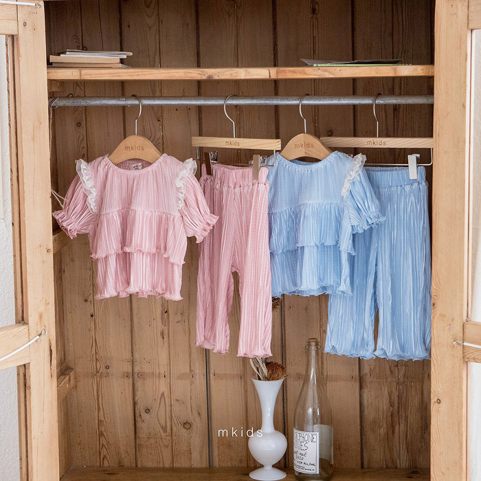 正韓夏mkids 兩色光澤墜墜感套裝
