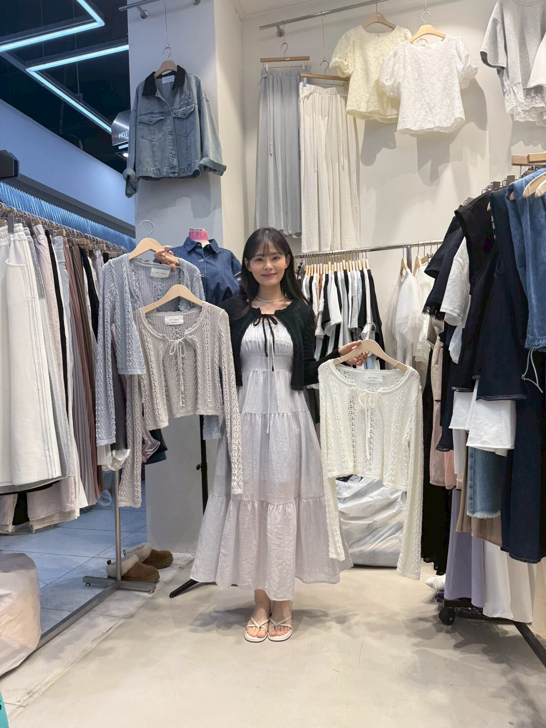 HP6002 麻花針織綁帶小外套