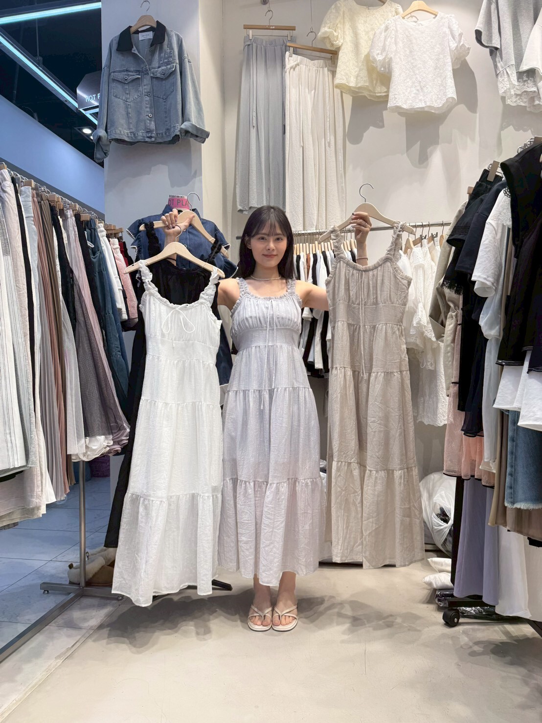 HP6001 夏日海邊打卡花邊長裙