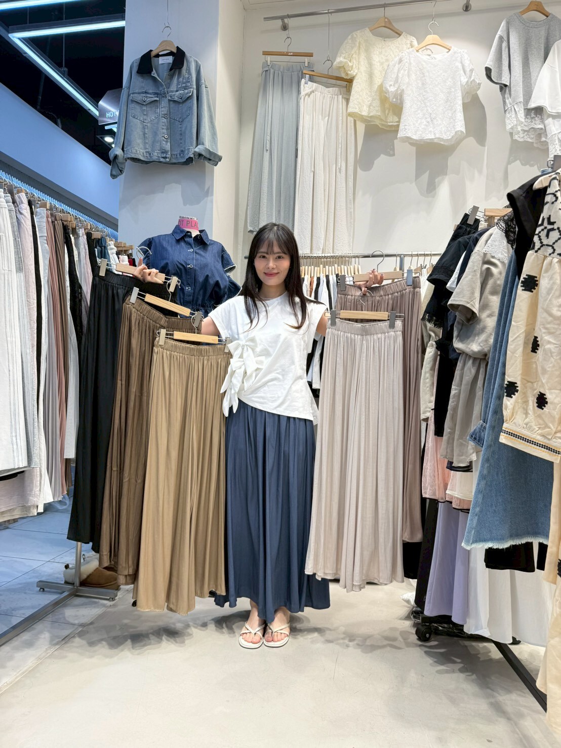 HP6004 大A-line飄逸長裙褲