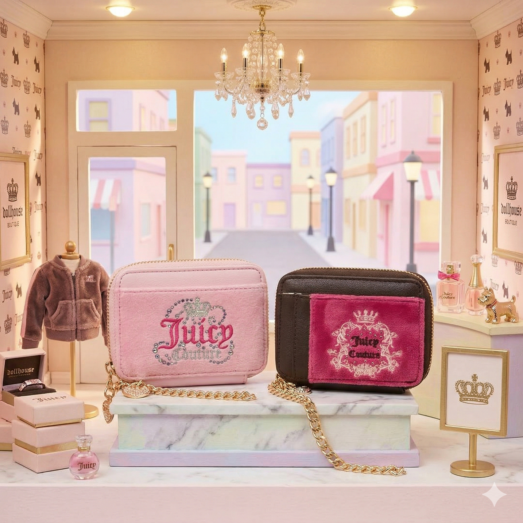 【預購】JUICY COUTURE H040913 經典絲絨系列小型卡片包