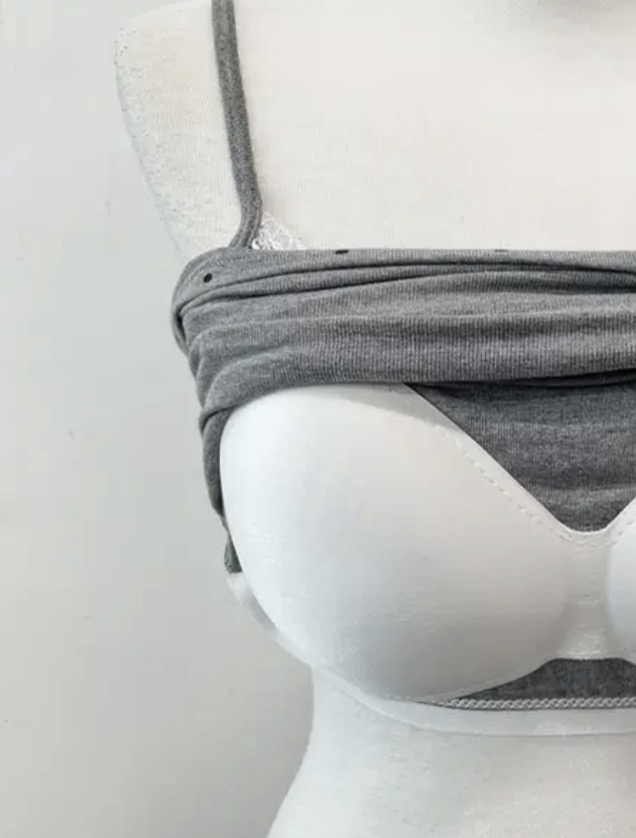 有胸墊！波點lace邊Bra Top 三色入