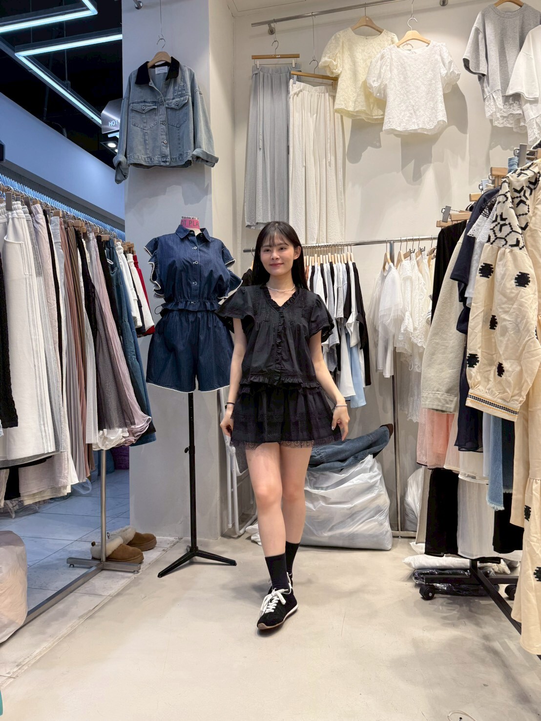 HP6016 少女蛋糕蕾絲上衣半裙套裝