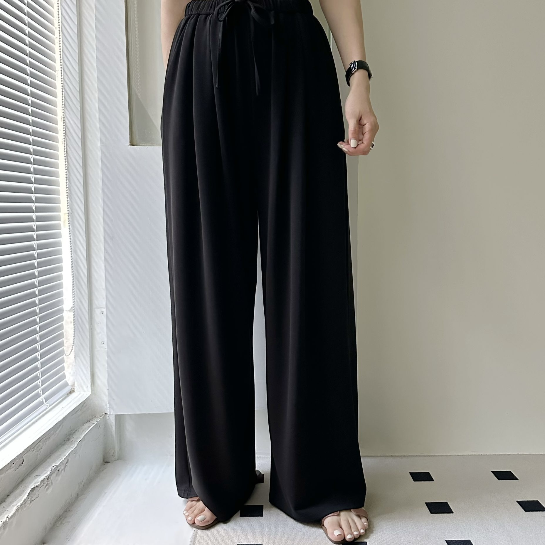 【BONNIE】💚全橡筋腰索繩棉面冰絲褲 (E1-E4)