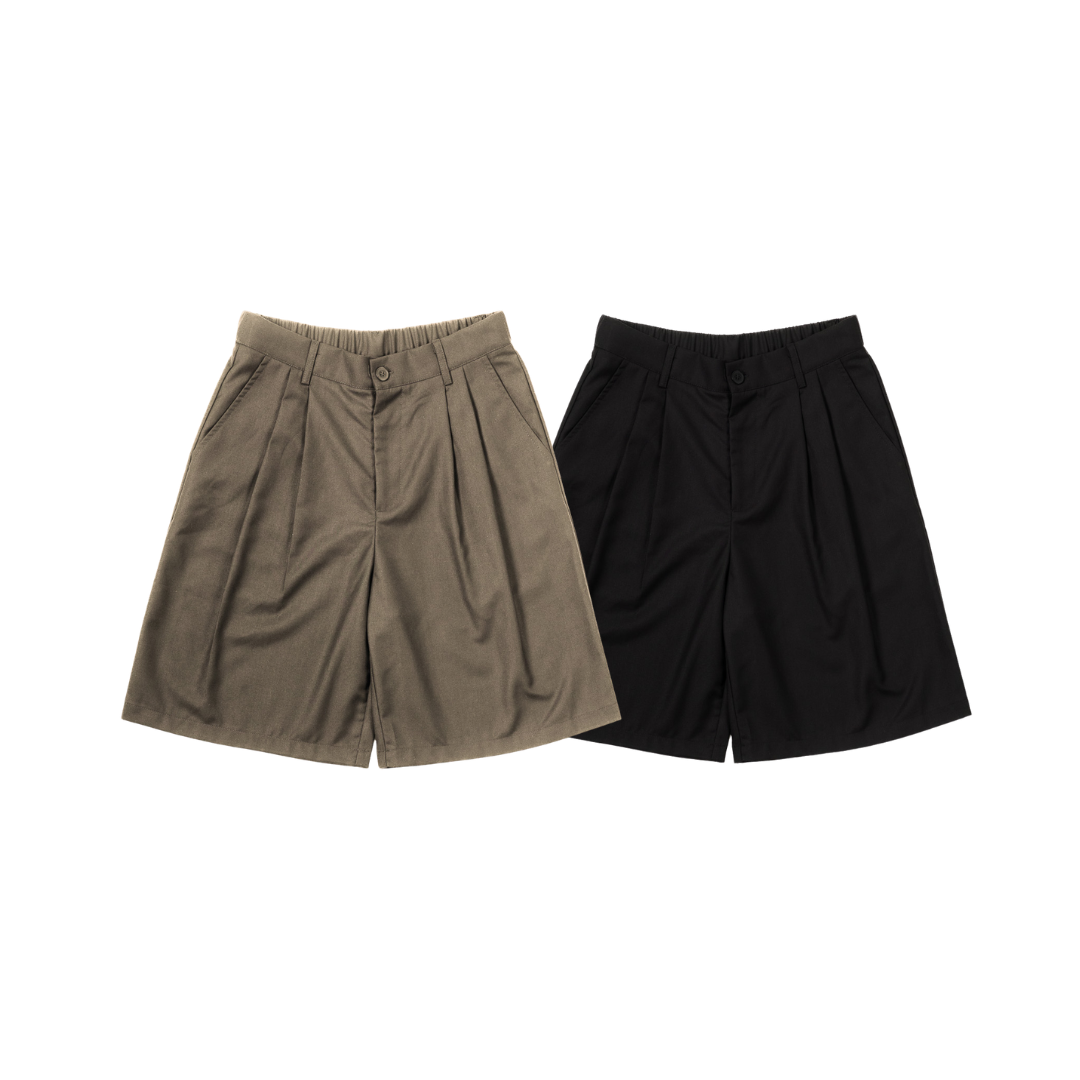 Pleated Suit Short 摺線西裝五分短褲 2色 MP-02