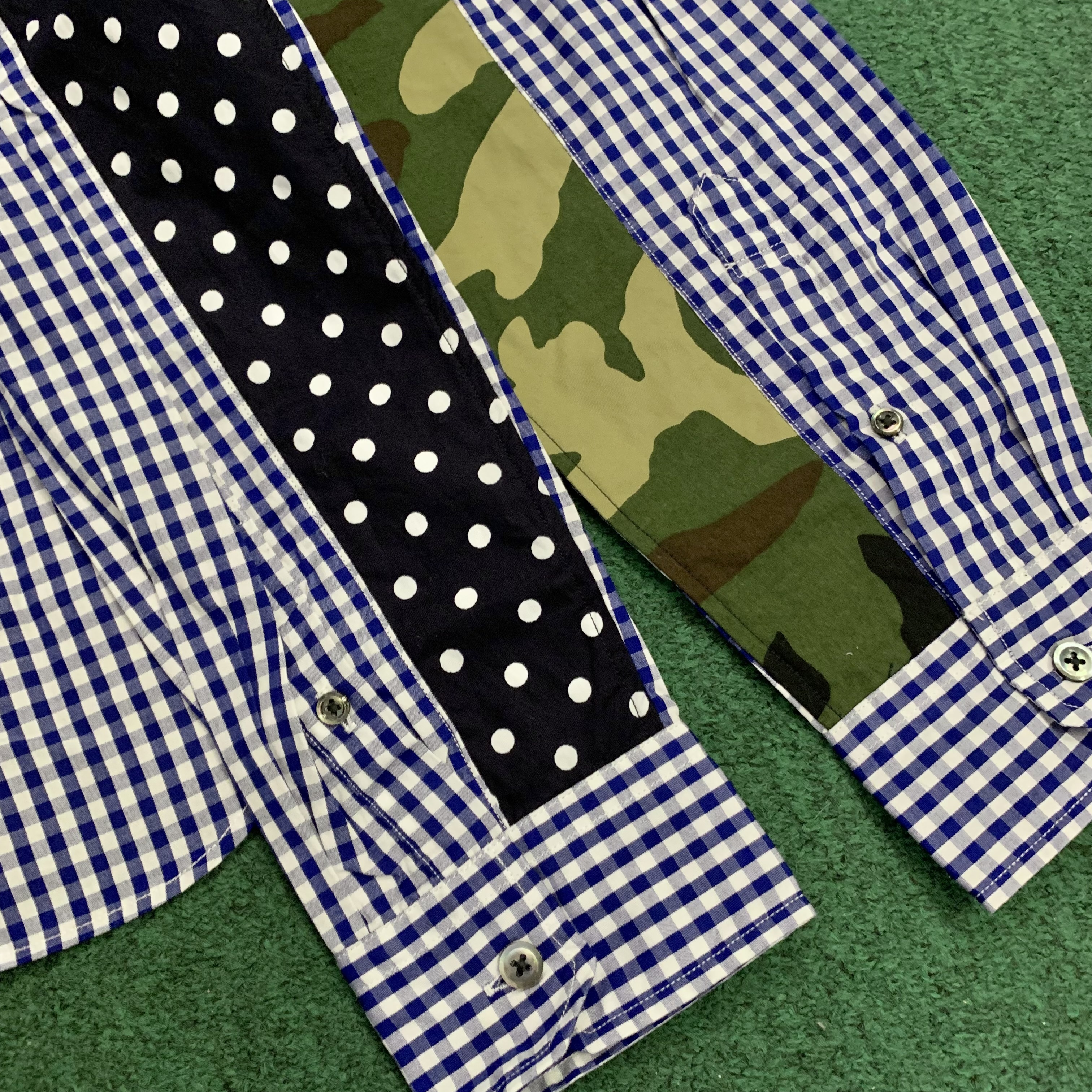 LAST SALE: SOPHNET DOT CHECK CAMO MIXED SHIRT L/S - SIZE M IN STOCK NOW (現貨發售中)