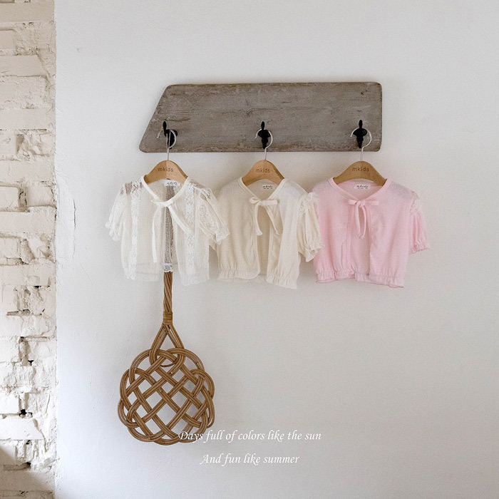 正韓夏mkids 三色捲邊綁帶罩衫