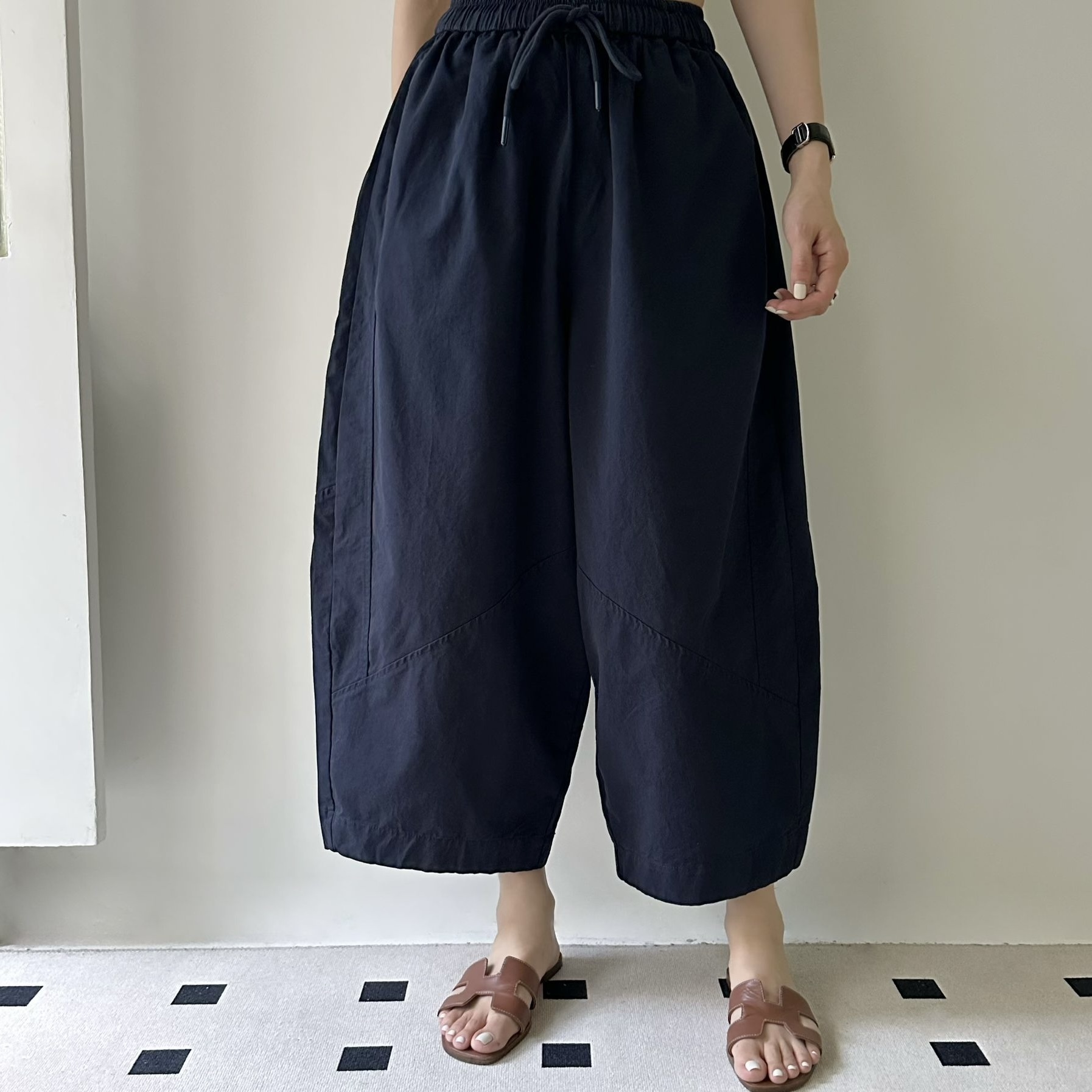 【BONNIE】💚全橡筋腰斜布彎刀褲 (E9-E10)