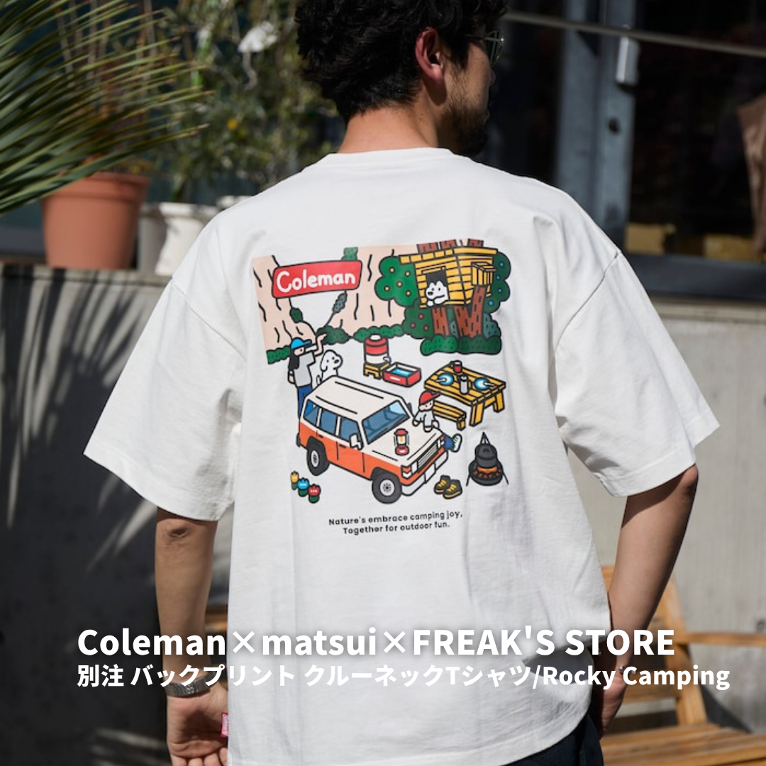 "代購" Coleman × matsui × FREAK'S STORE 三方聯名 背圖印花短踢 Rocky Camping