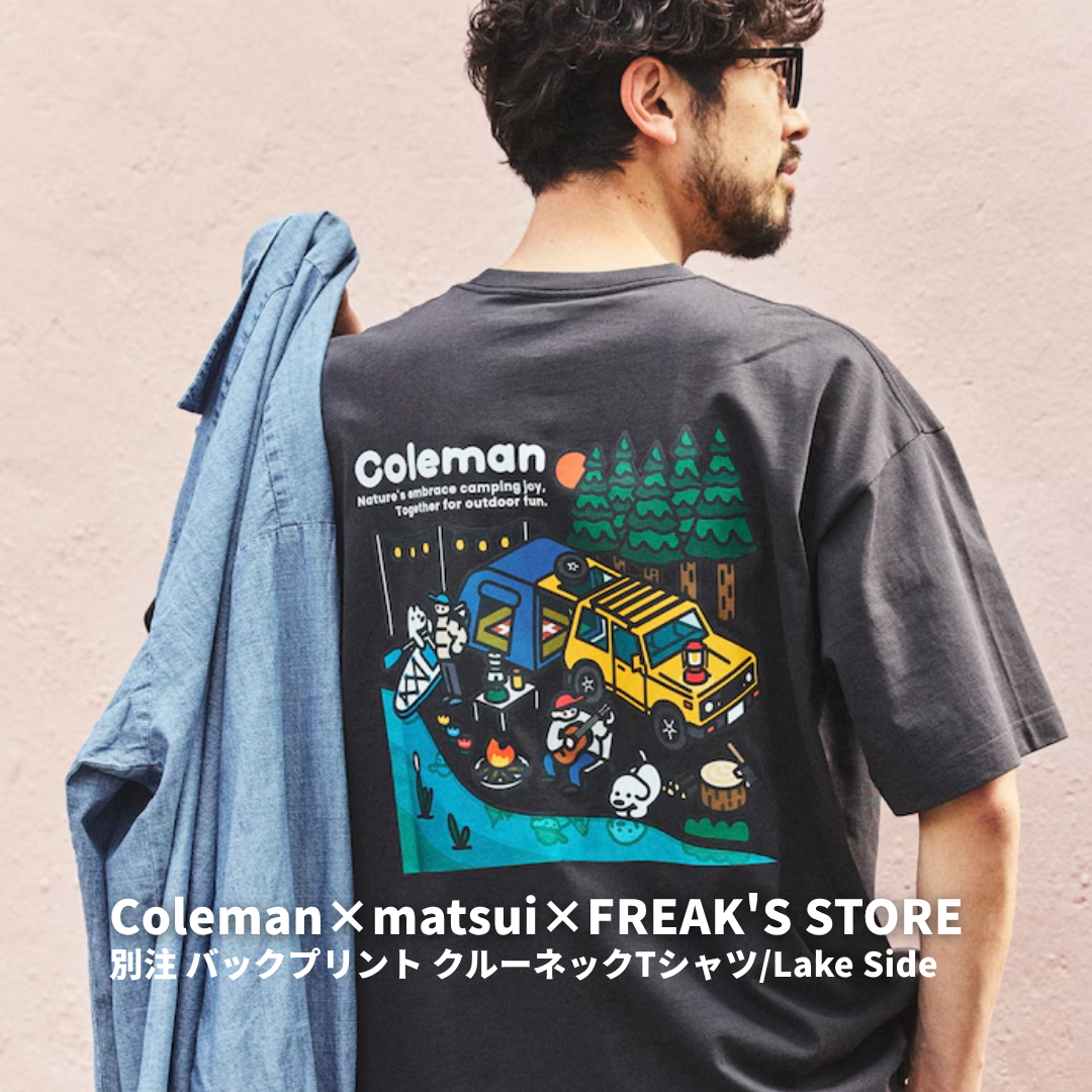 "代購" Coleman × matsui × FREAK'S STORE 三方聯名 背圖印花短踢 Lake Side