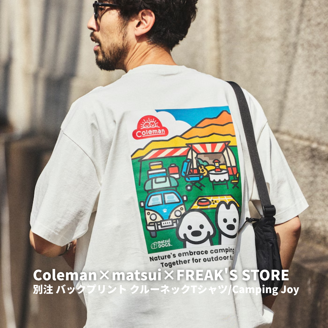 "代購" Coleman × matsui × FREAK'S STORE 三方聯名 背圖印花短踢 Camping Joy