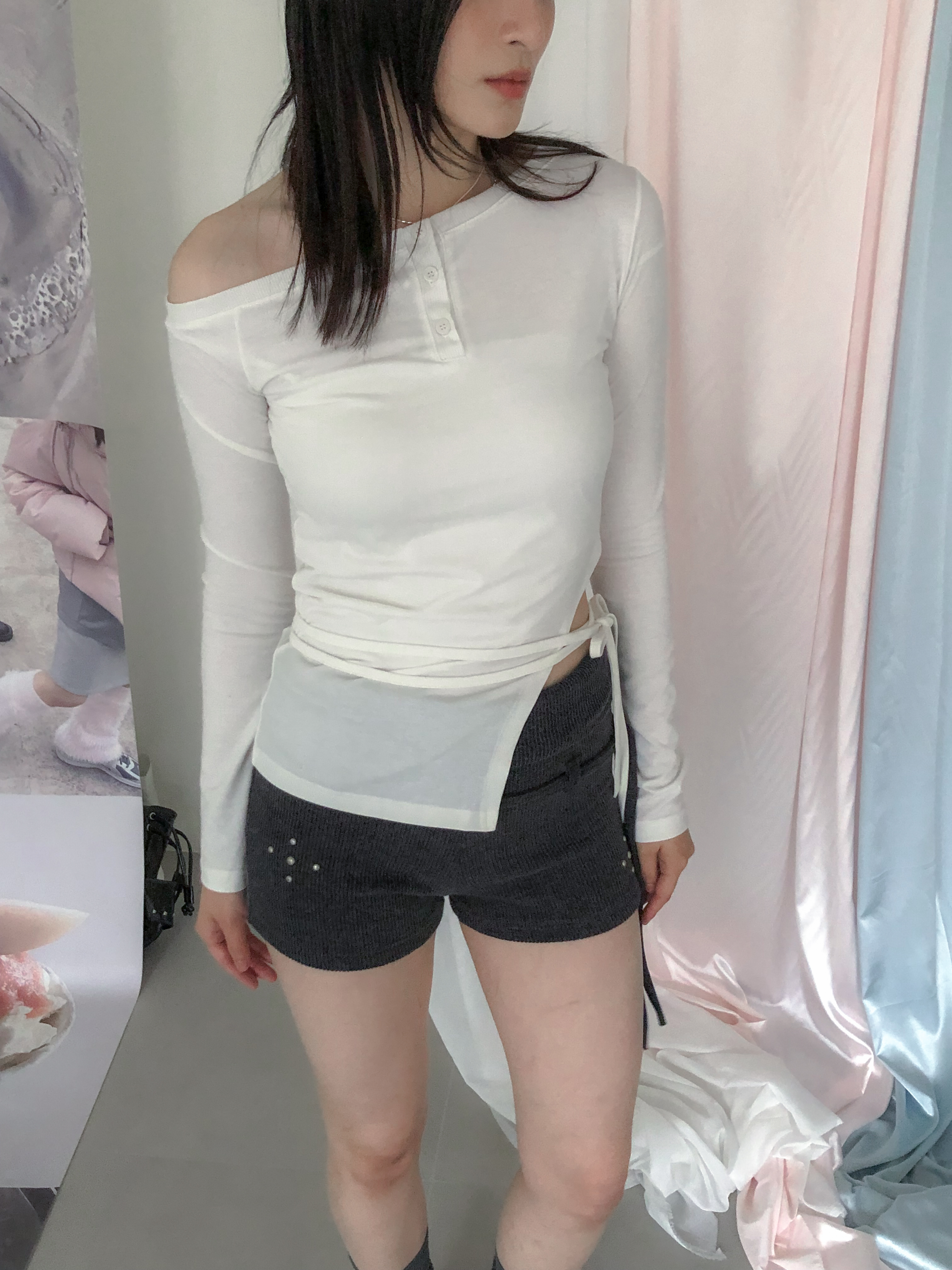 slit asymmetrical tee #上衣