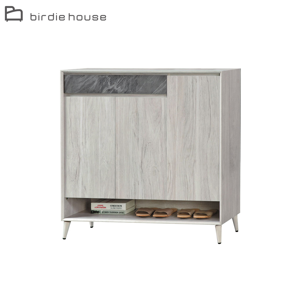 柏蒂家居-凱薩4尺三門一抽下開放式收納鞋櫃