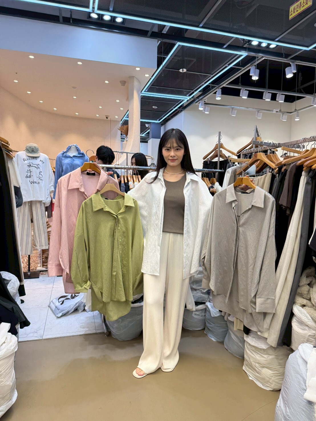 SA6052 暗條紋男友版恤衫