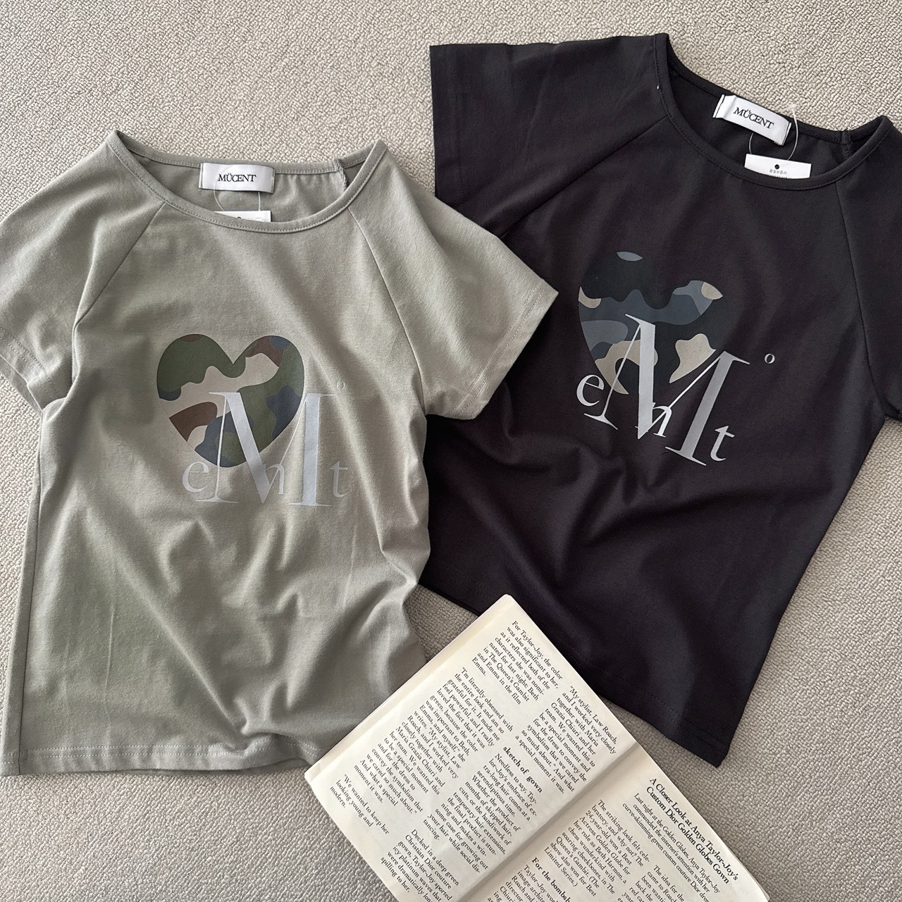 （現貨）韓牌  MUCENT CANYON 迷彩愛心 短T P00000YZ