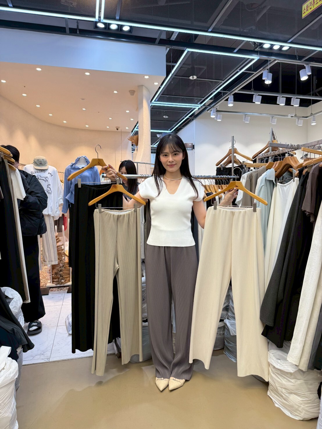 SA6029 隱形褲頭坑紋長褲