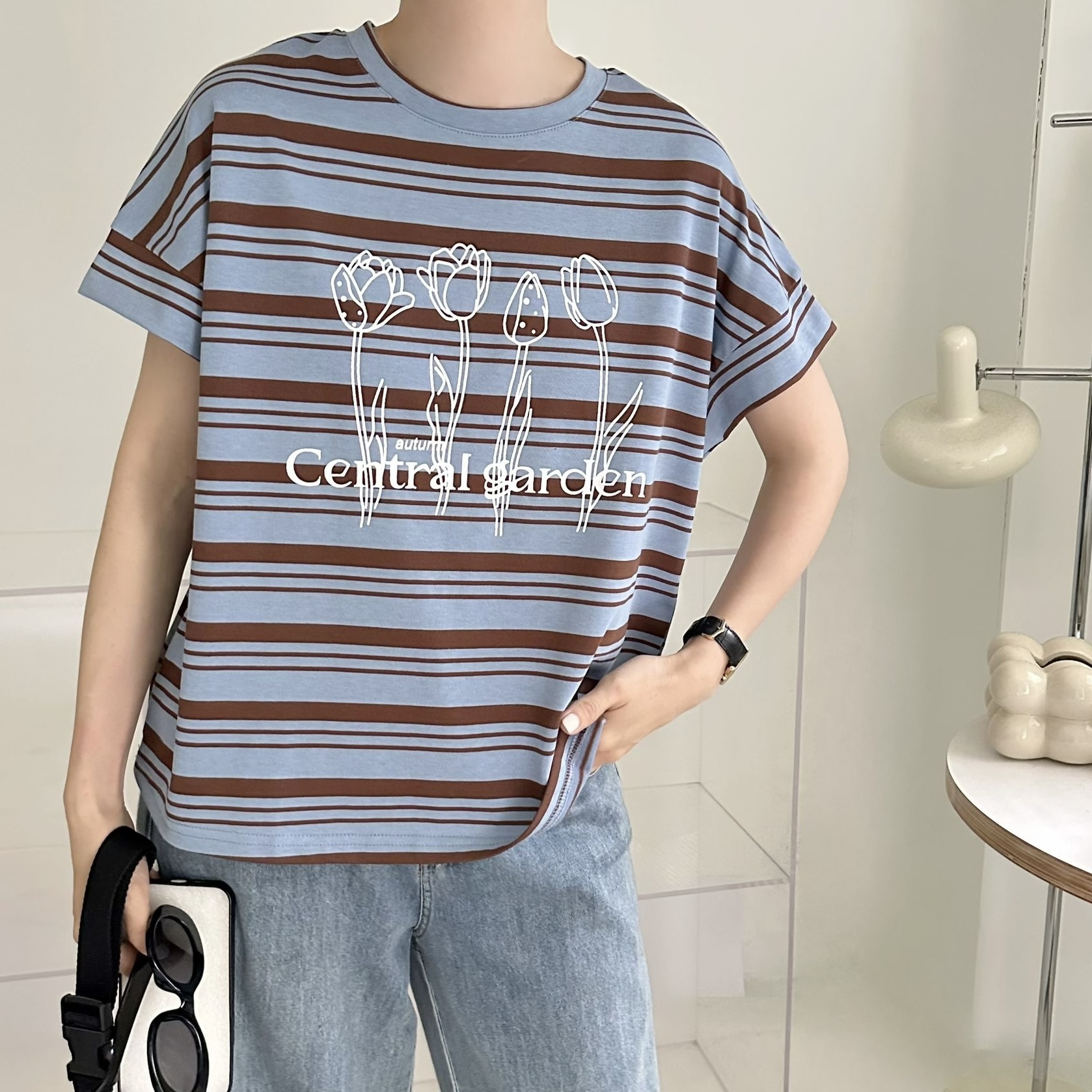 【BONNIE】❤️橫間印花小袖TOP (E69-E70)