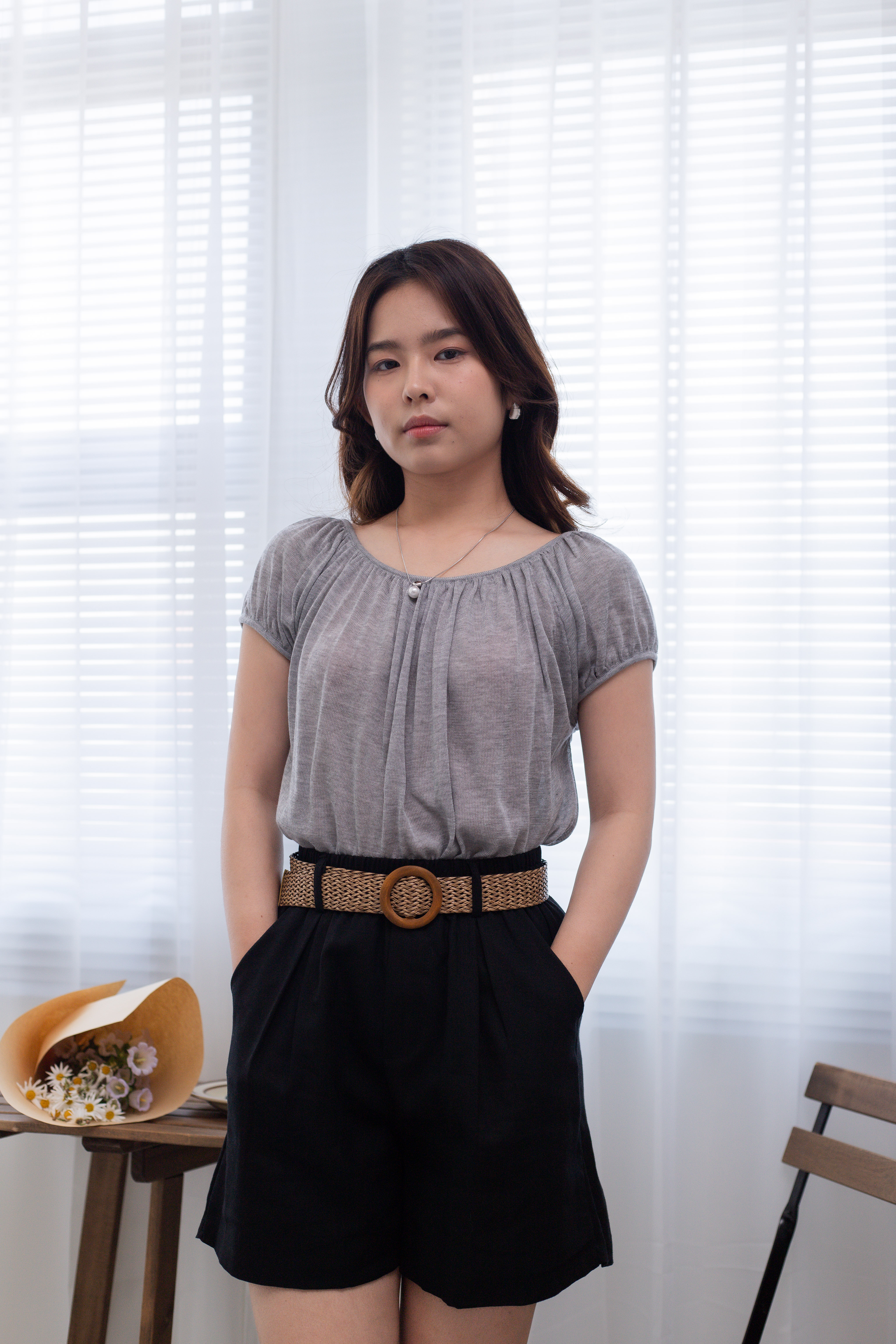 Aurey Linen Short Black -2679PSBLK