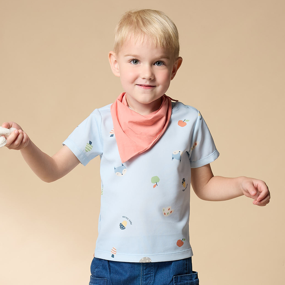 PIPPY 可愛俏皮印花圓領短袖上衣 藍