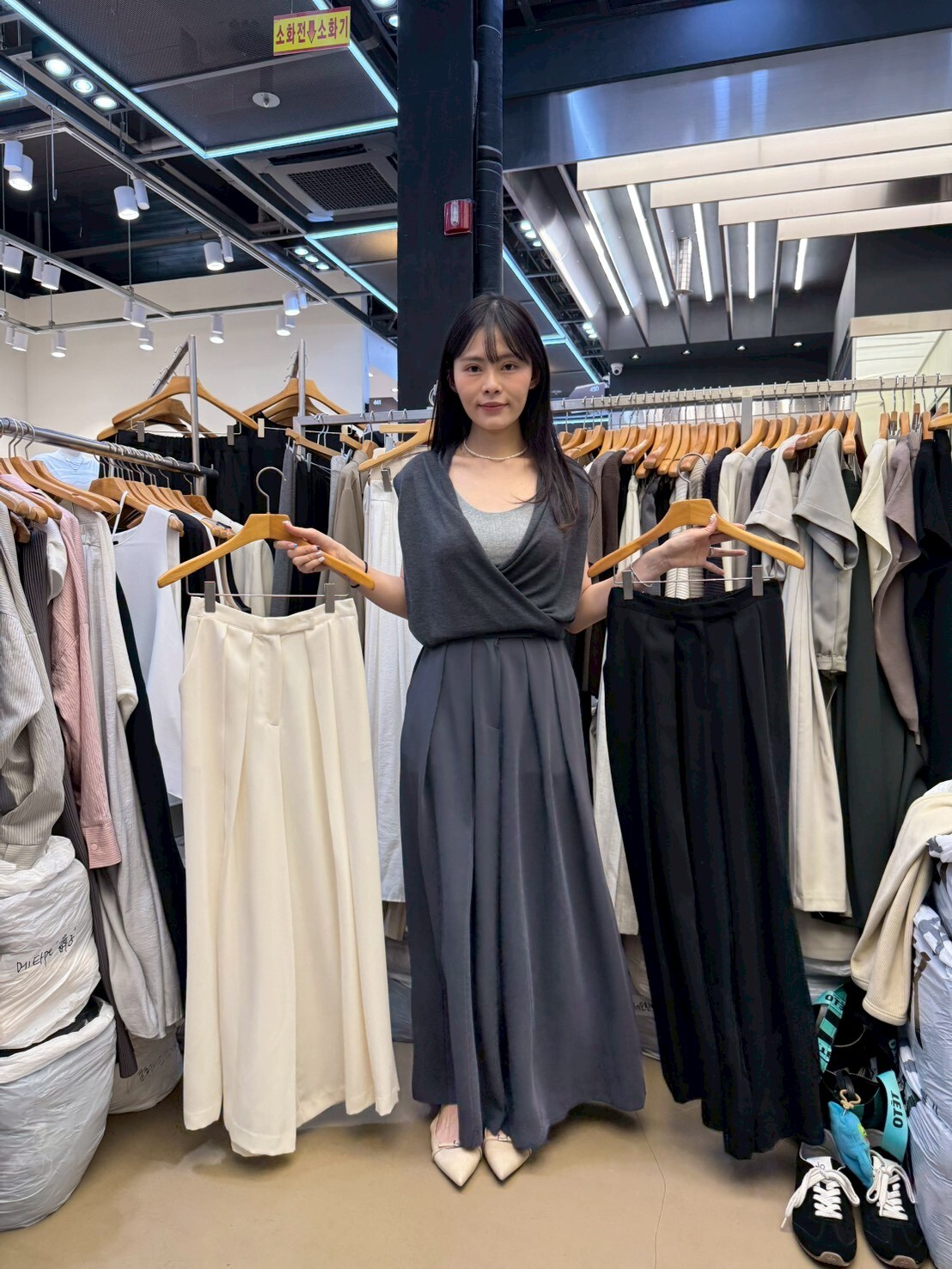 SA6026 百褶長裙褲