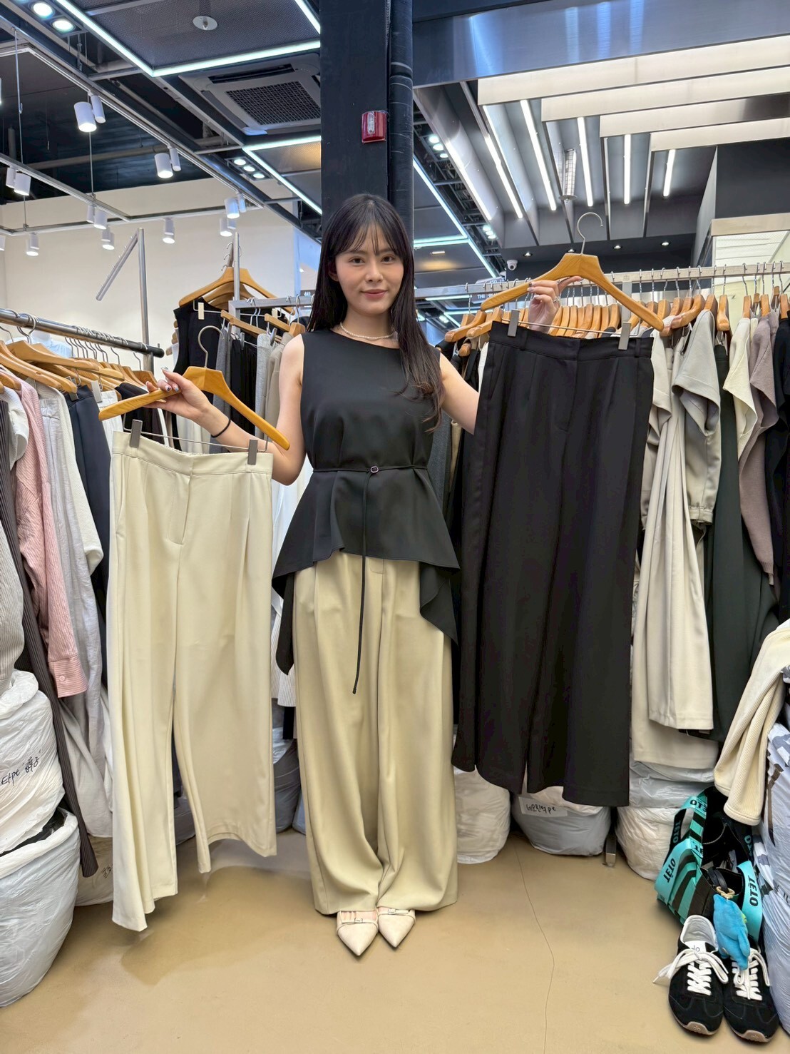 SA6004 後橡筋混絲西褲