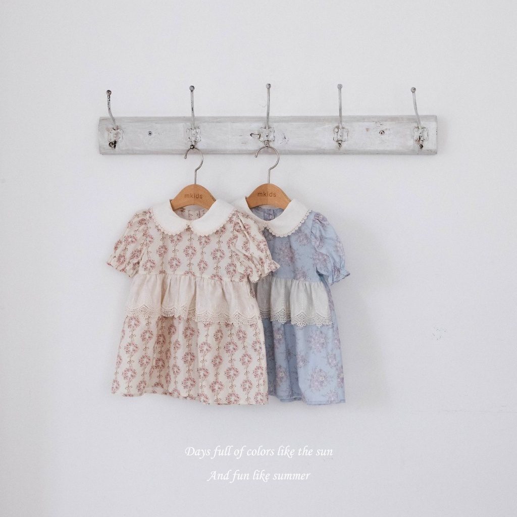正韓夏mkids 兩色復古碎花洋裝