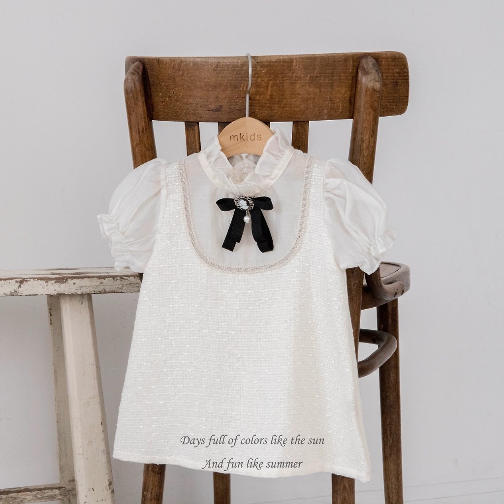 正韓夏mkids 三色復古學院洋裝