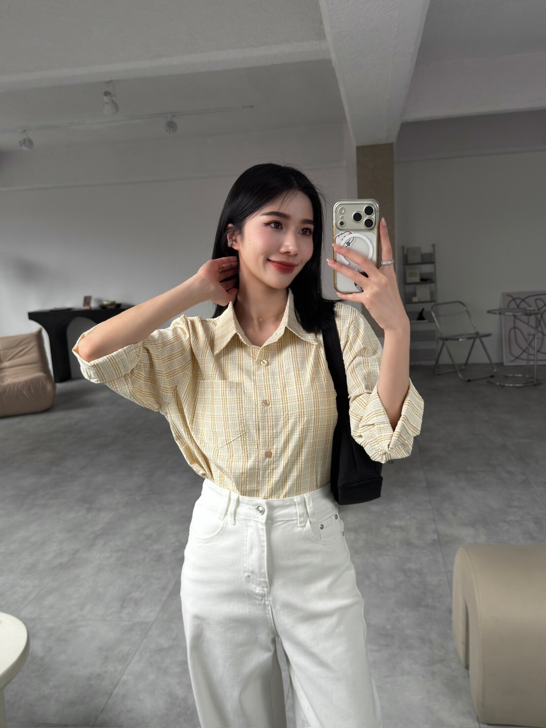 可愛色系格紋襯衫