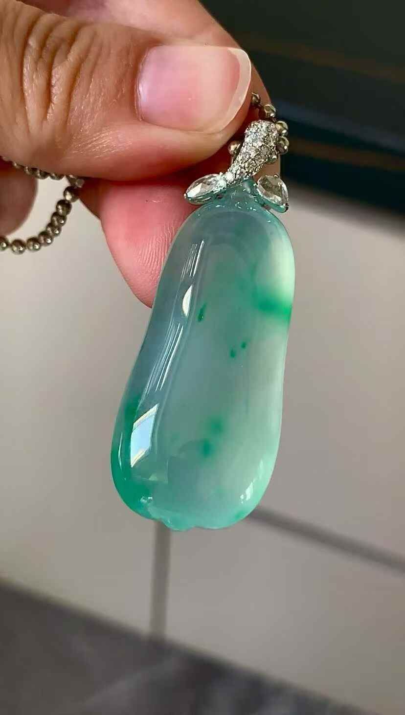 翡翠福瓜吊墜,天然翡翠A玉, 緬甸玉, Jade, Jadeite