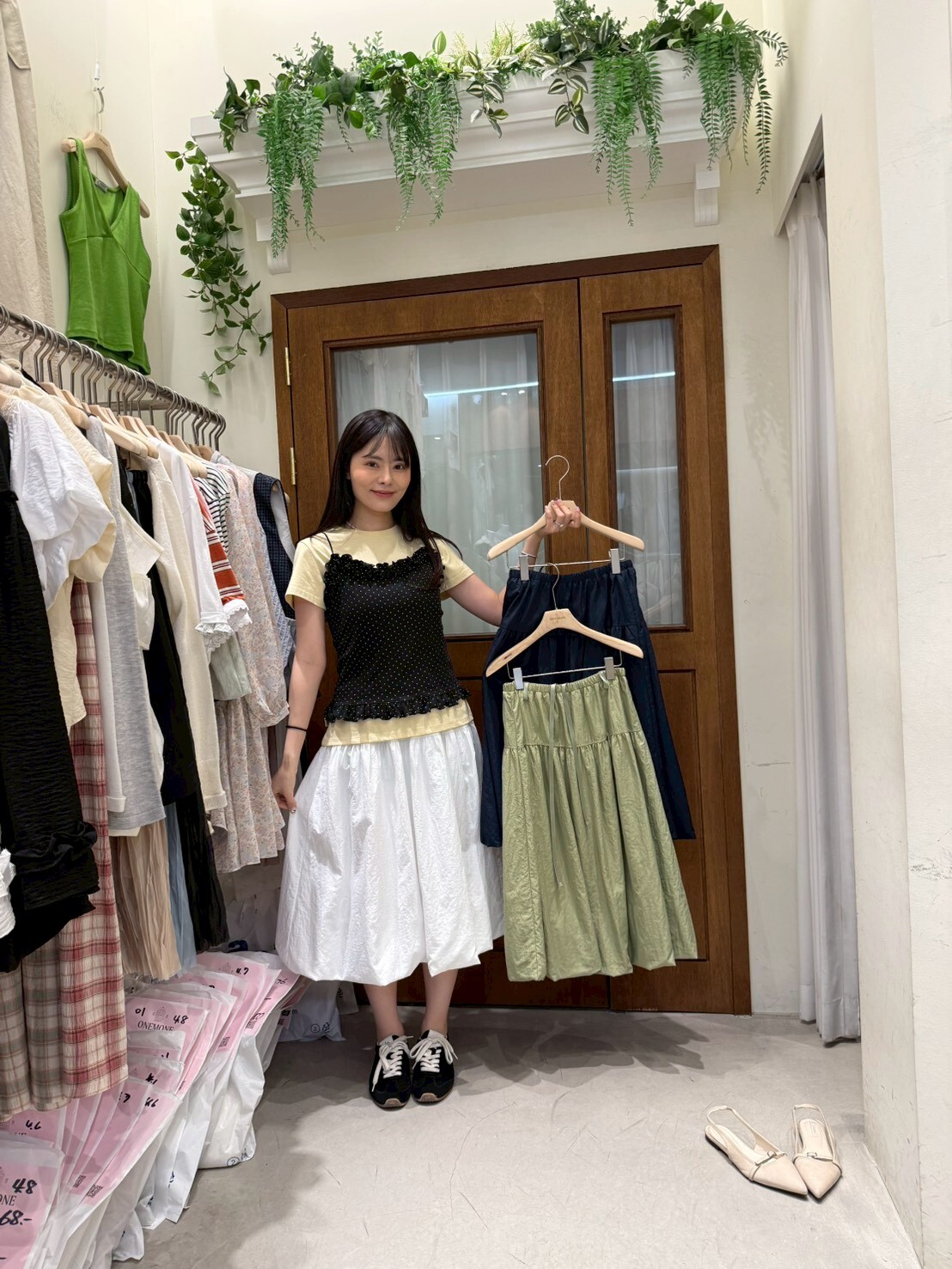 OM6059 尼龍皺皺澎裙