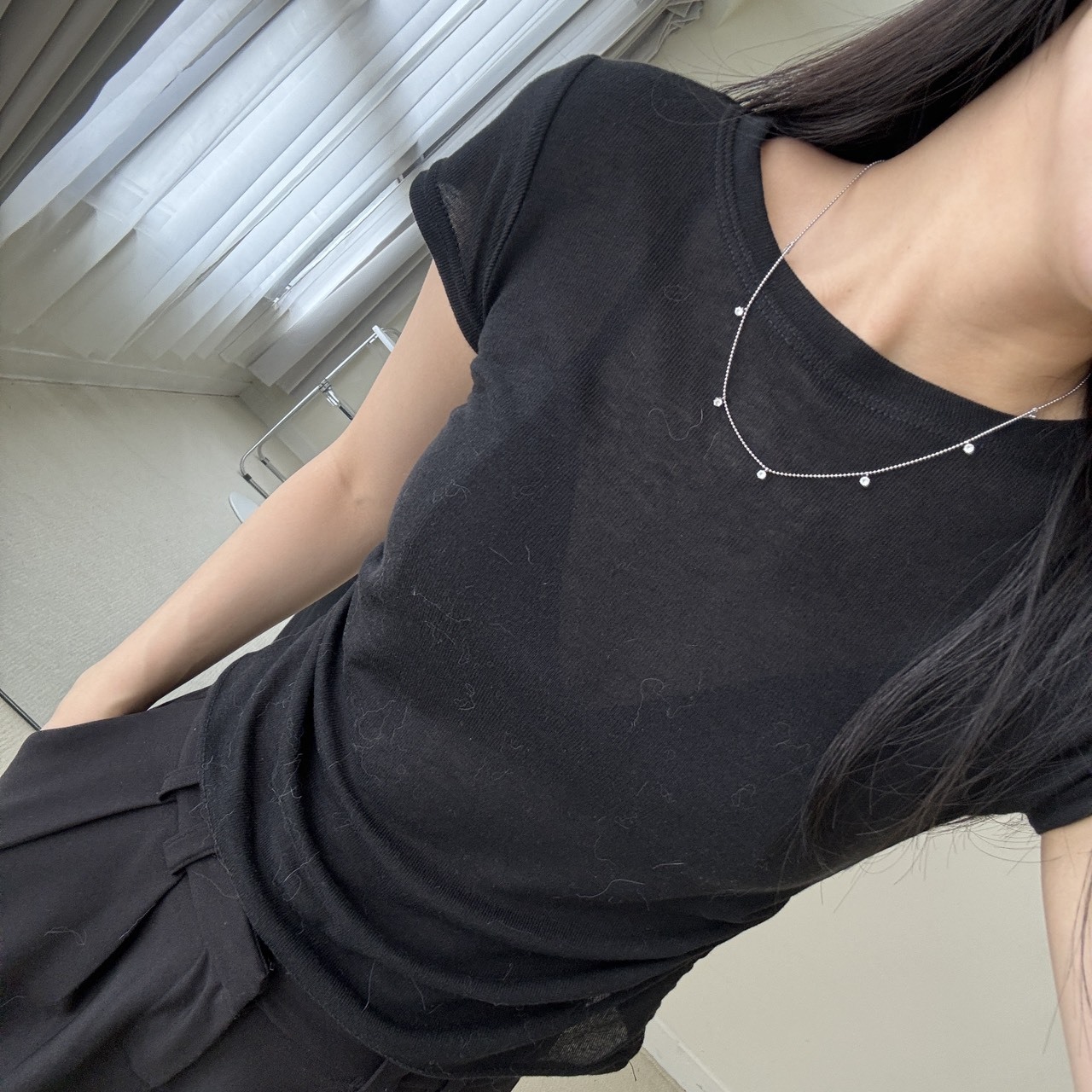 （三件$799免運）闆娘包色款透膚彈性側抓皺短袖上衣（預購於5/14晚上12:00收單～預計3-6週才會收到！可接受再下單唷）