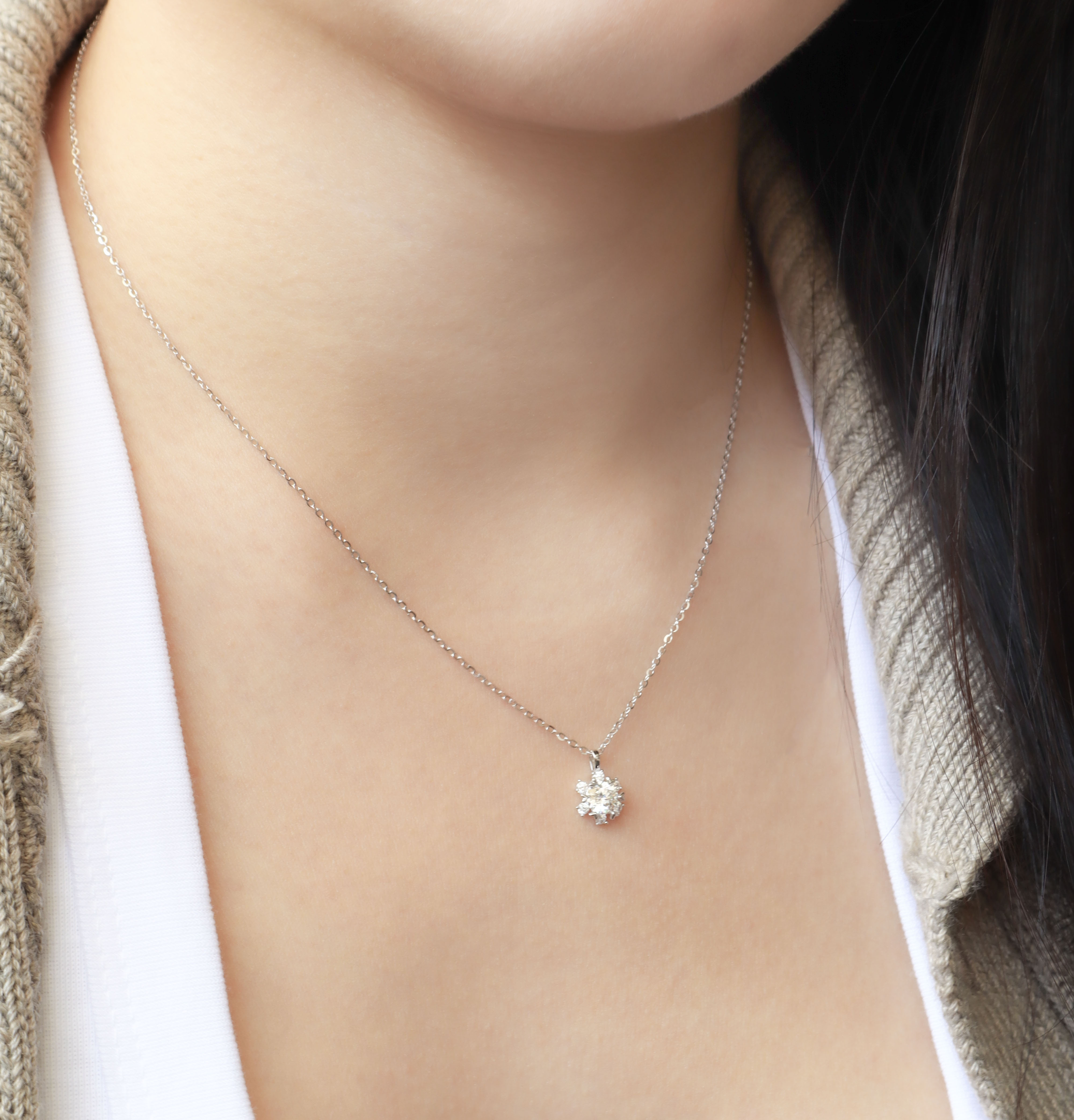 Silver/心向之光．莫桑石項鍊