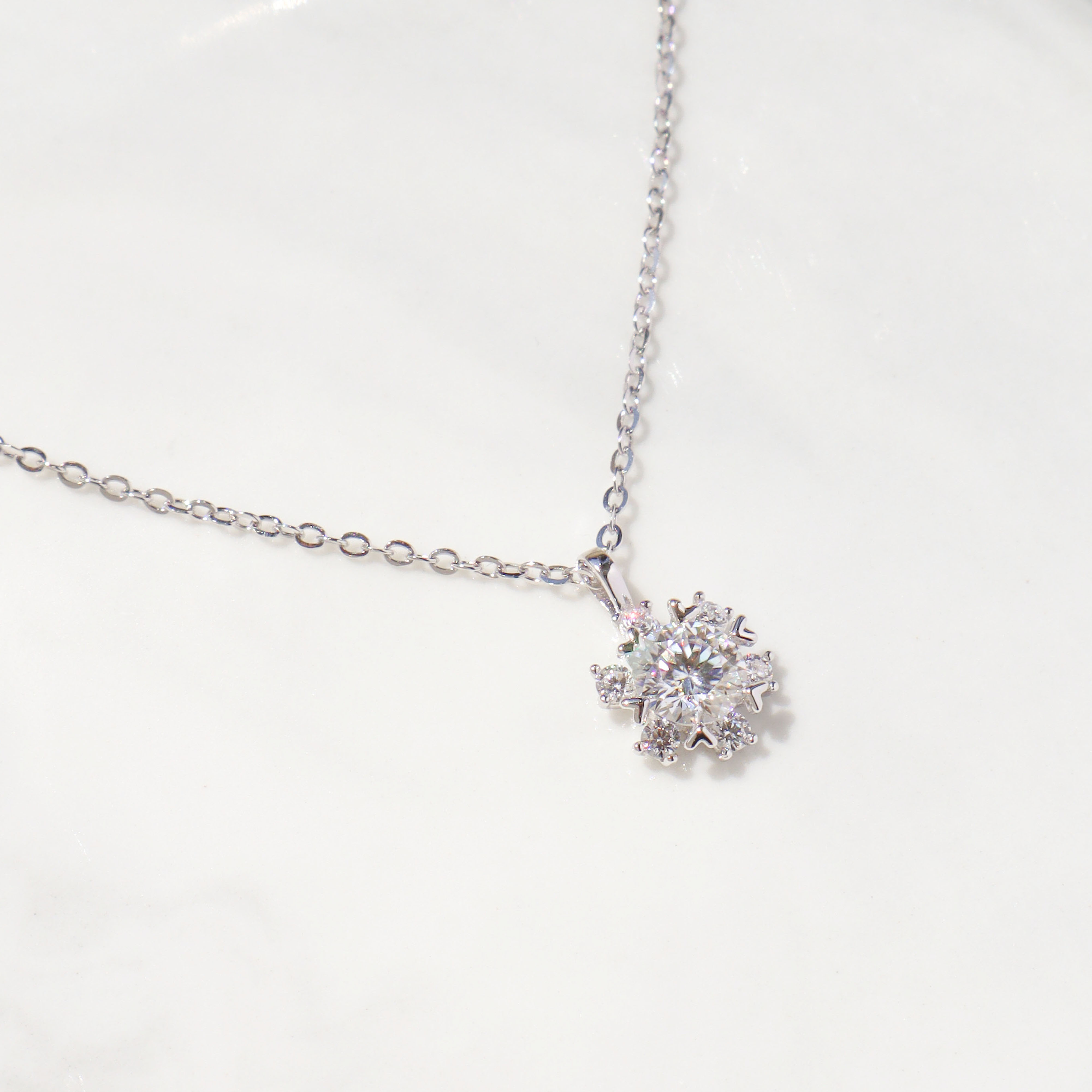 Silver/心向之光．莫桑石項鍊