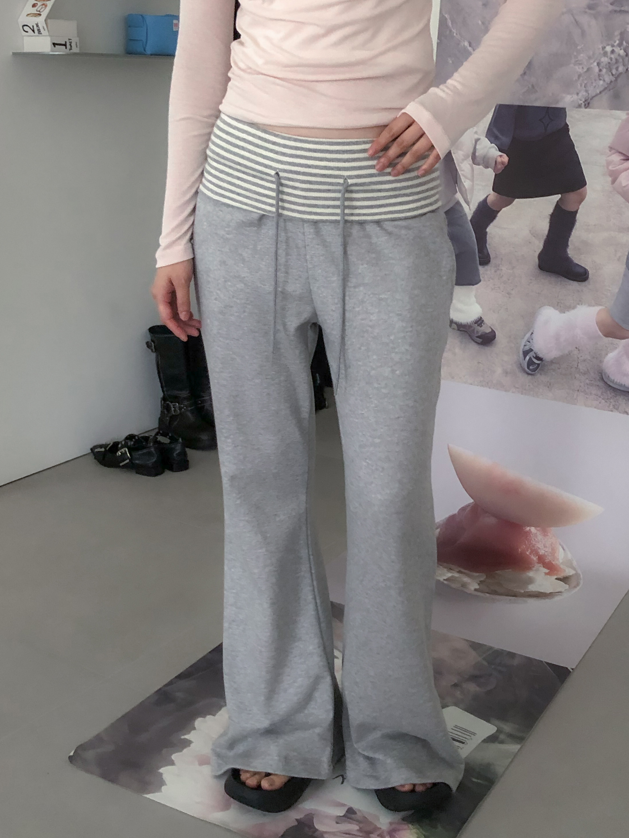 stripe bootcut pants #長褲