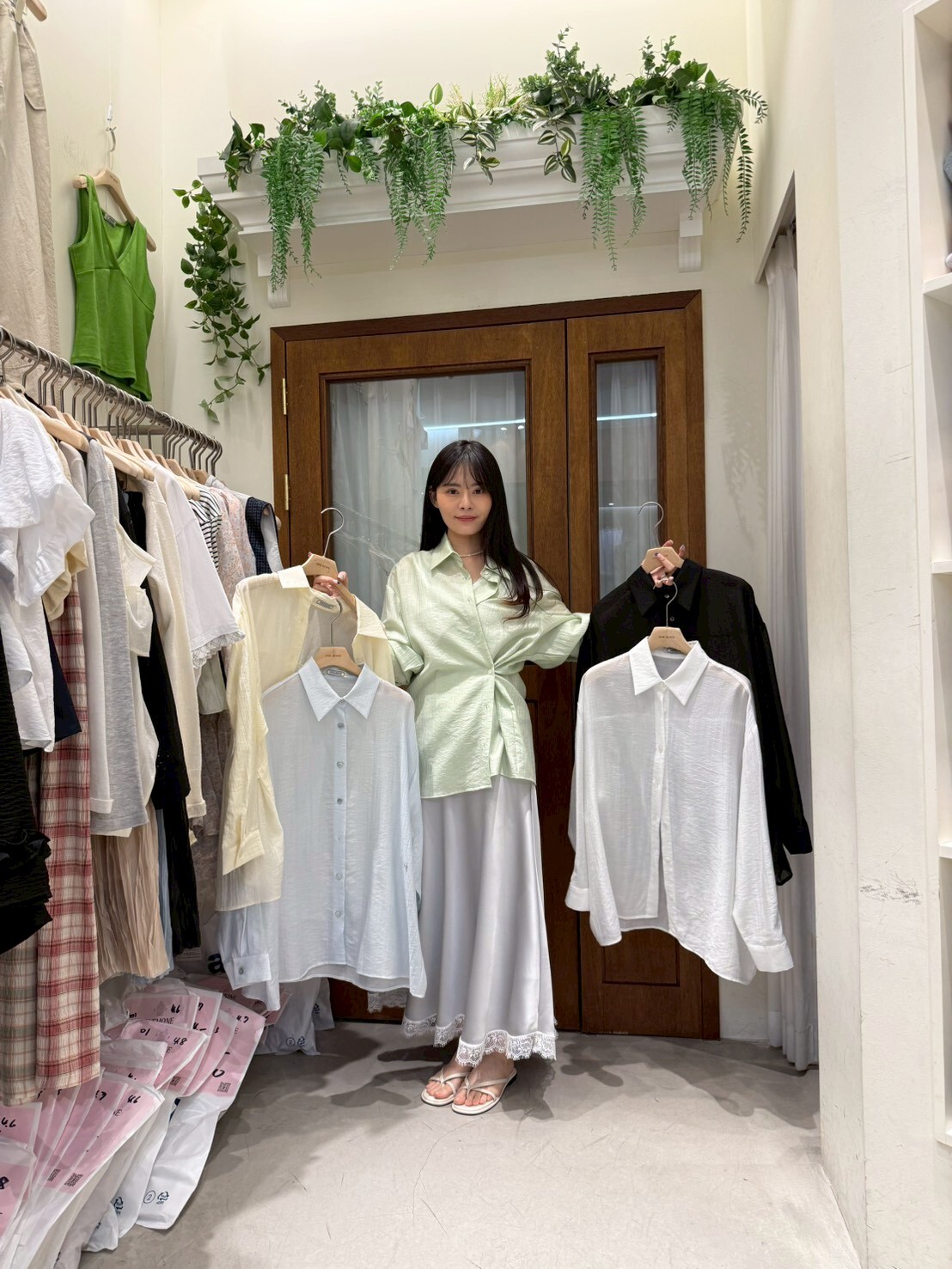 OM6003 樹紋側扣襯衫