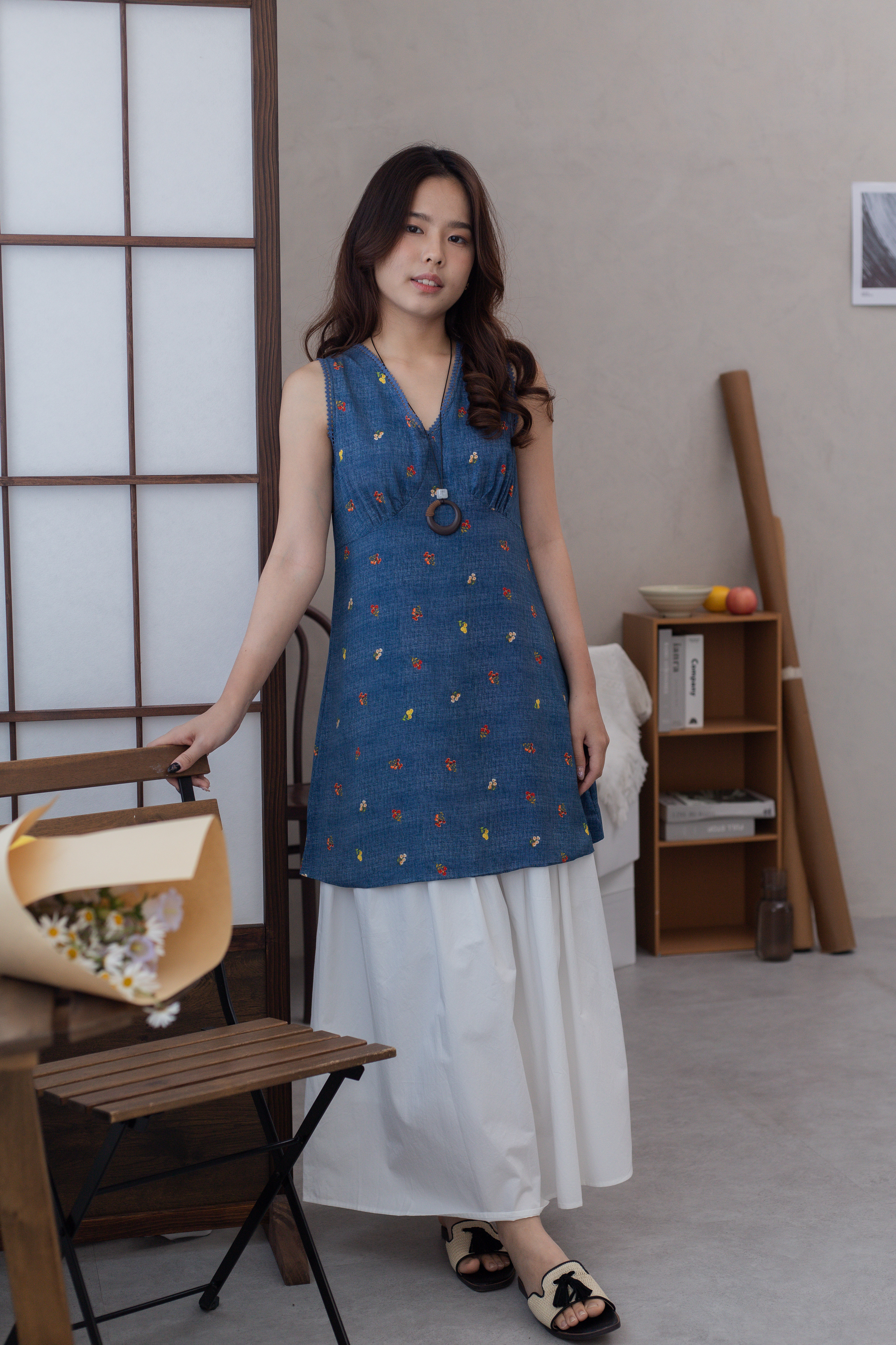 Lennie Floral Bustier Dress Blue - 2687BSBLU