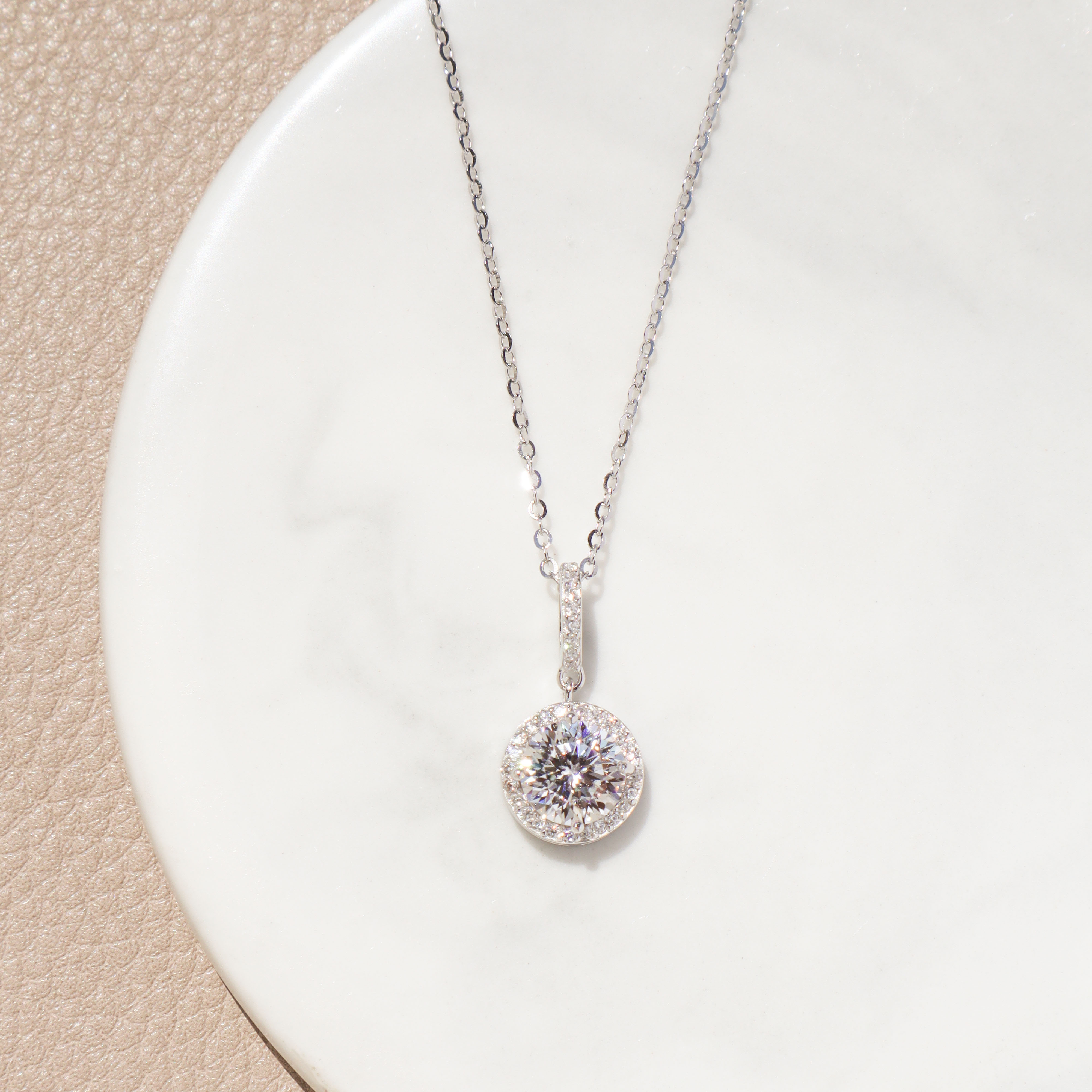 Silver/流轉時光．莫桑石項鍊