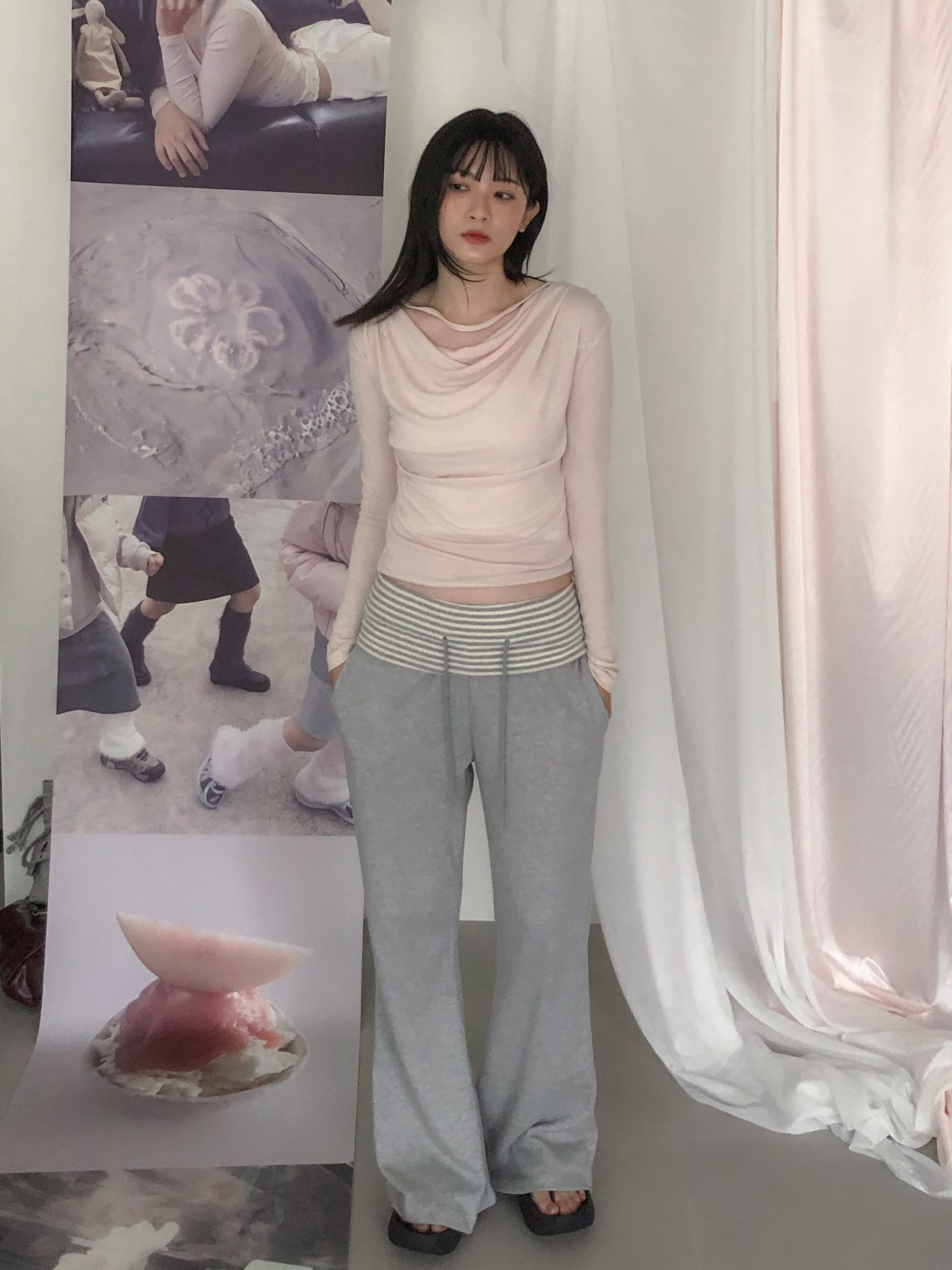 stripe bootcut pants #長褲