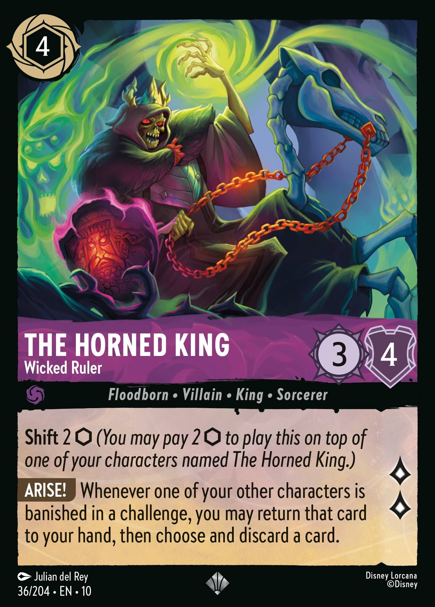 Whispers in the Well - 36/204 The Horned King - Wicked Ruler SR