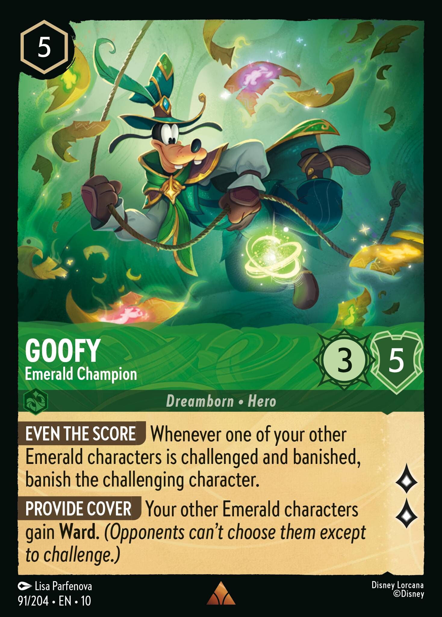 Whispers in the Well - 91/204 Goofy - Emerald Champion R