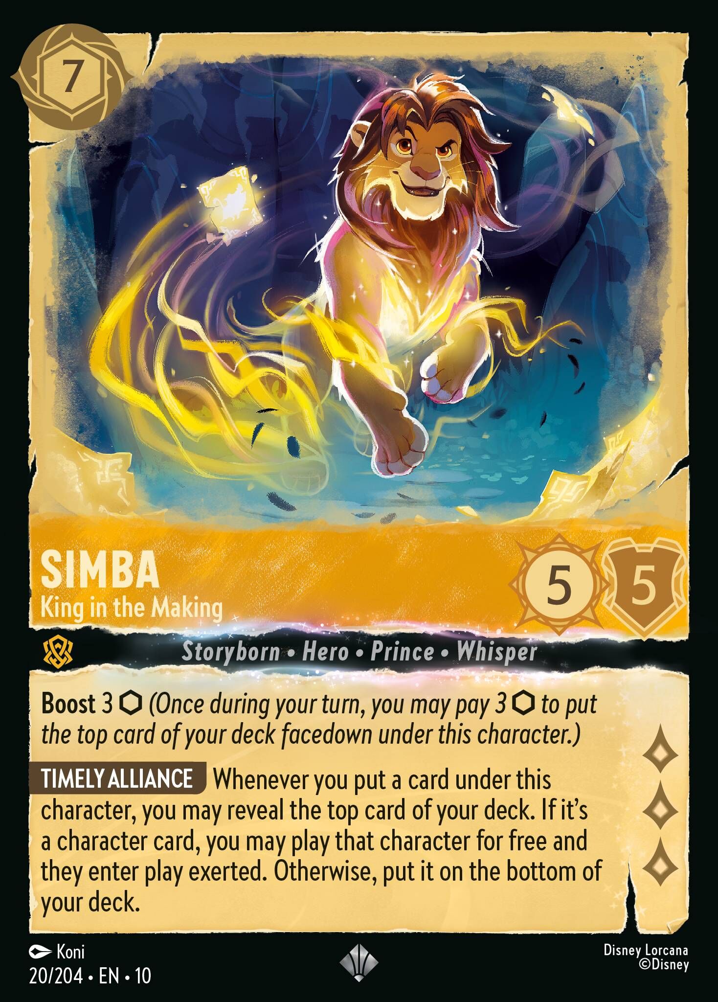 Whispers in the Well - 20/204 Simba – King in the Making SR (Foil)