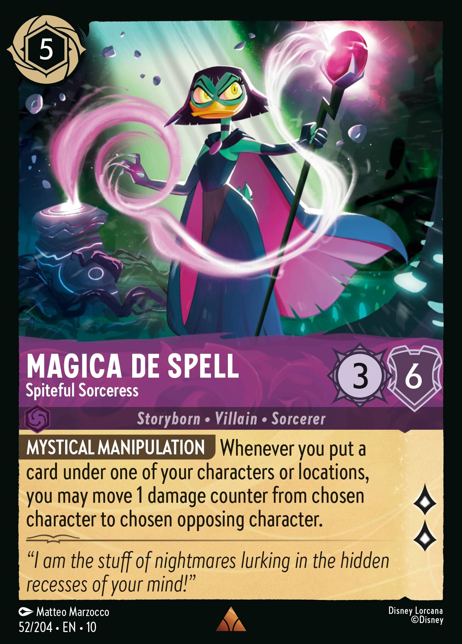 Whispers in the Well - 52/204 Magica De Spell - Spiteful Sorceress R (Foil)