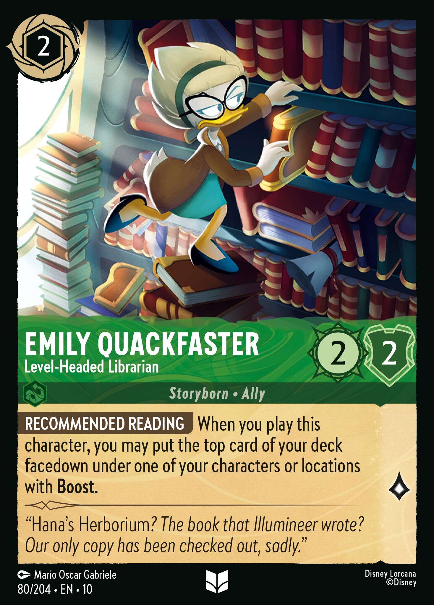 Whispers in the Well - 80/204 Emily Quackfaster - Level-Headed Librarian UC (Foil)