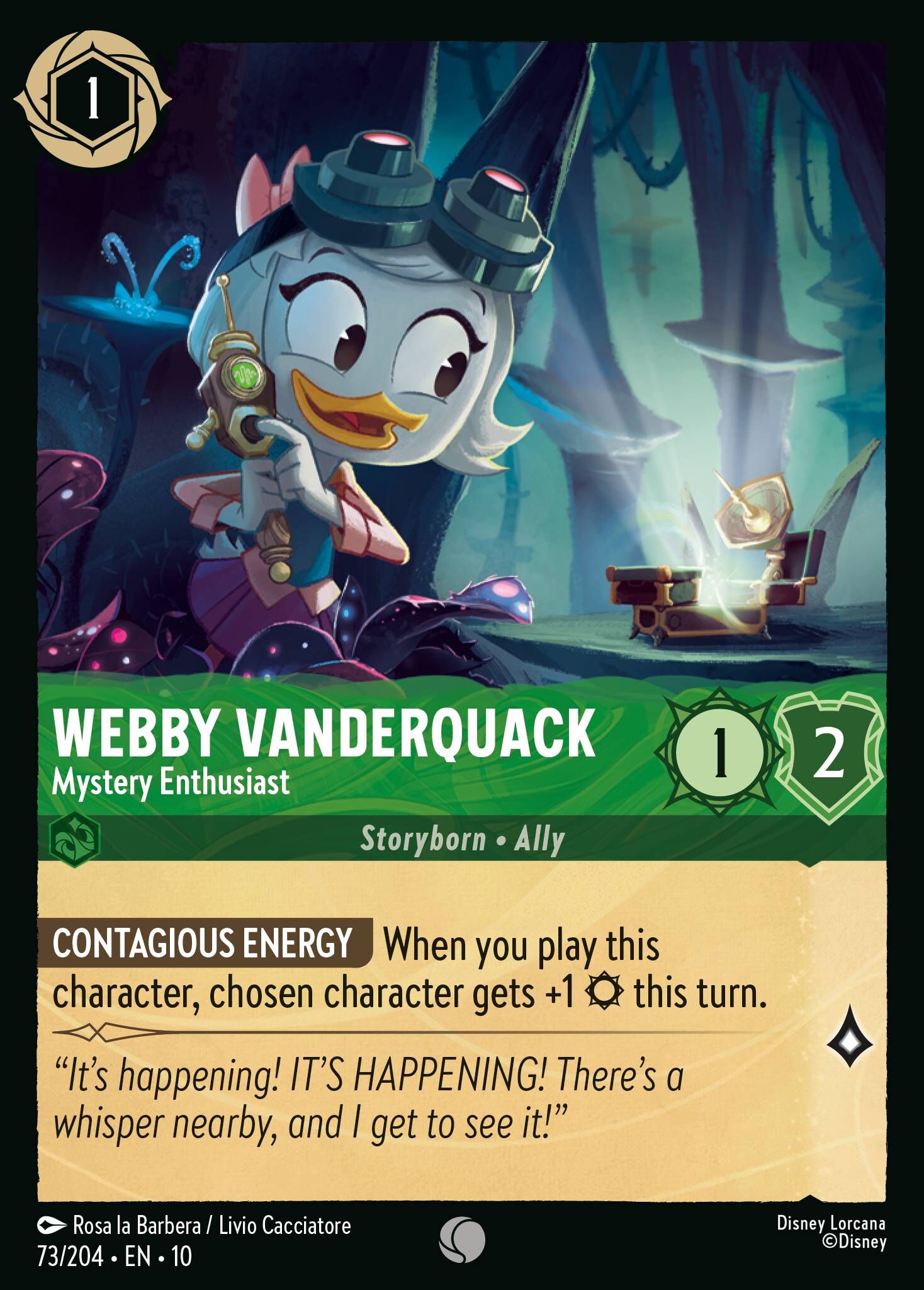 Whispers in the Well - 73/204 Webby Vanderquack - Mystery Enthusiast C (Foil)