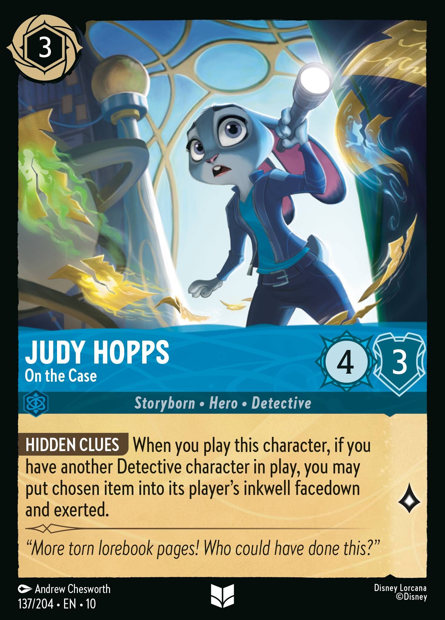 Whispers in the Well - 137/204 Judy Hopps - On the Case UC (Foil)