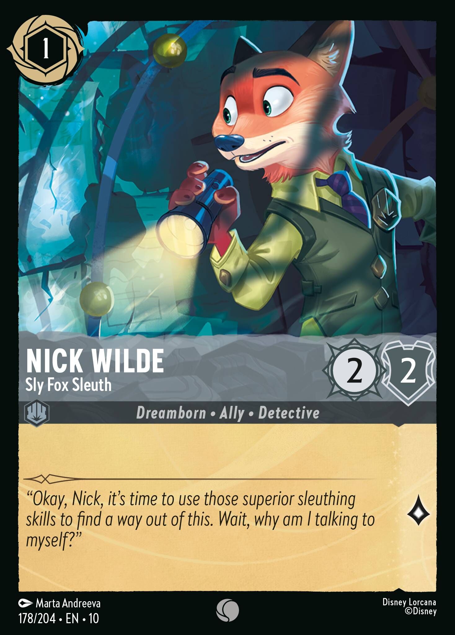Whispers in the Well - 178/204 Nick Wilde - Sly Fox Sleuth C (Foil)