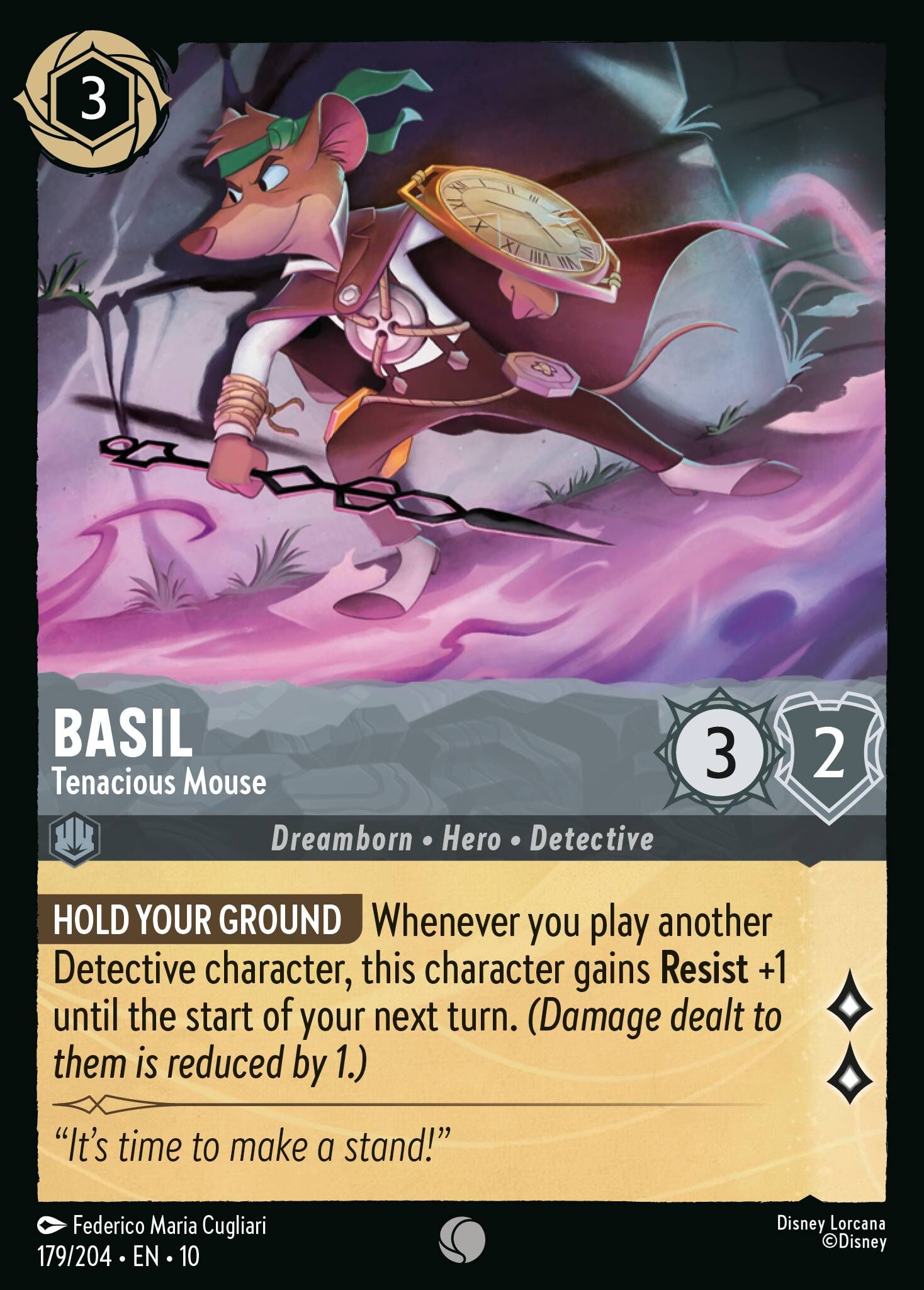 Whispers in the Well - 179/204 Basil - Tenacious Mouse C (Foil)