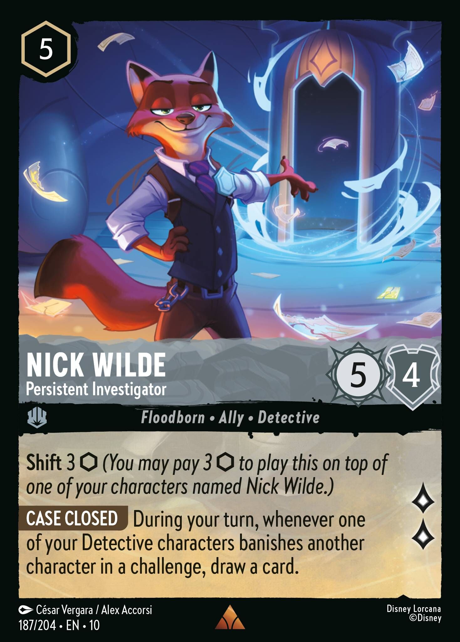 Whispers in the Well - 187/204 Nick Wilde - Persistent Investigator R (Foil)